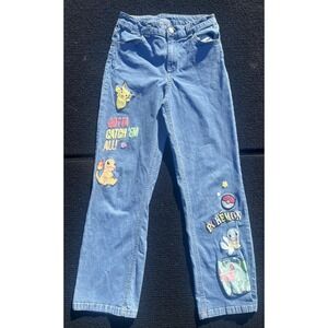 Pokemon Jeans Youth 14 Blue Denim Graphic Pikachu‎ Charmander Squirtle Bulbasaur